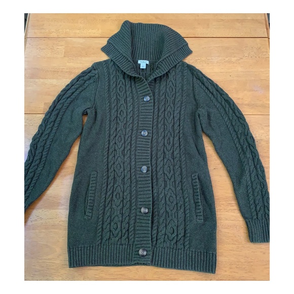 L.L. Bean Sweaters - L.L.Bean Shawl Collar Cardigan Chunky Sweater, Long Sleeve, Size S